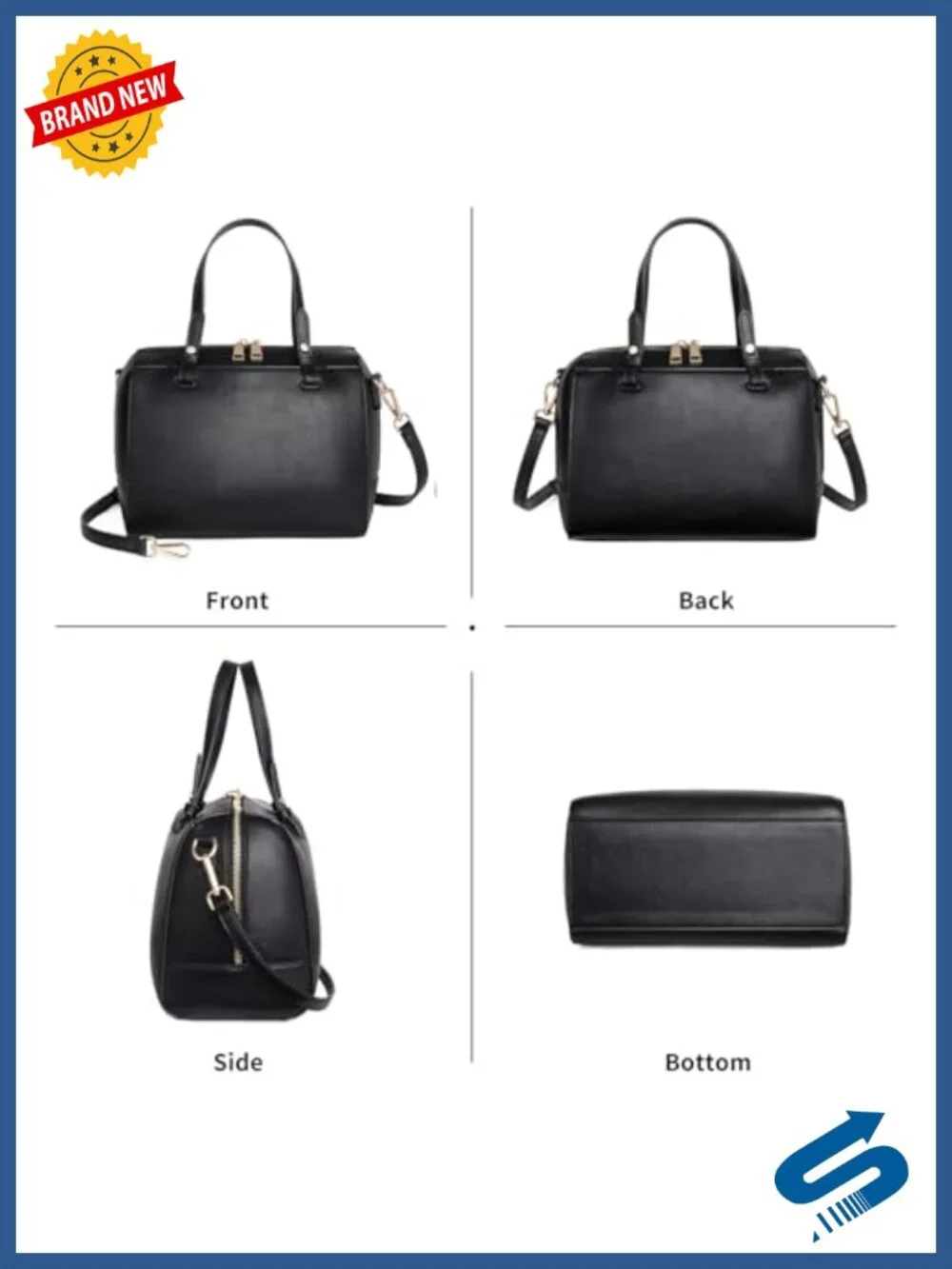 PU Leather Satchel Handbag Crossbody Bag with Top Handle and Removable Strap